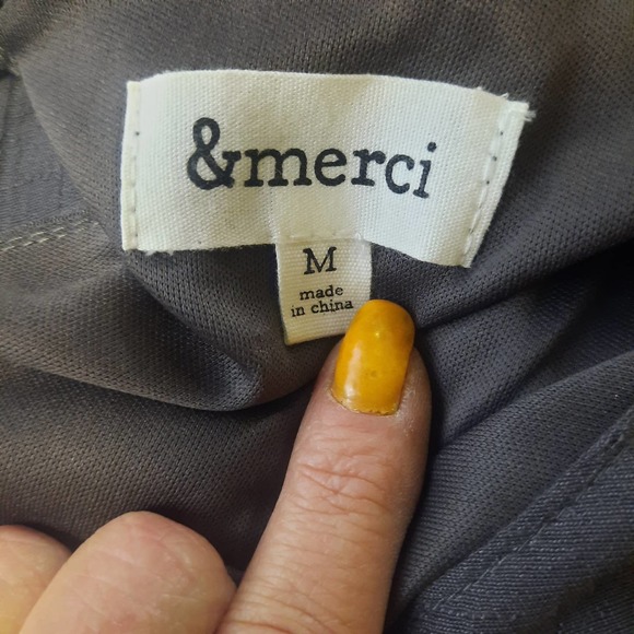 & Merci Gray lined tiered bell sleeve Tunic style dress Med - Picture 3 of 5